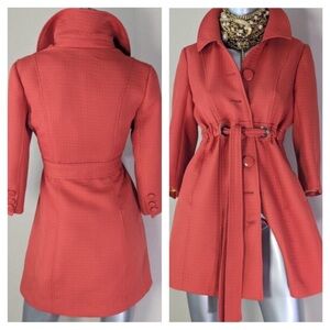 Classic Nine West Mid-Length Single Breasted Trench Coat Jacket with Belt